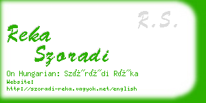 reka szoradi business card